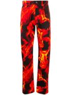 Msgm Flame Print Trousers - Red