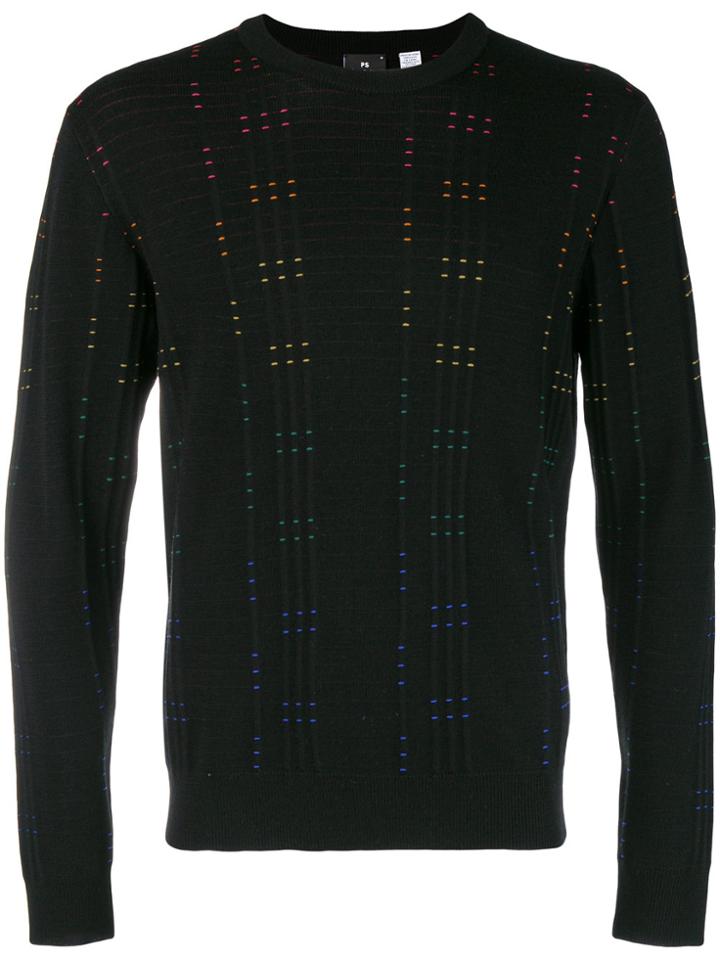 Ps By Paul Smith Rainbow Stitch Detail Sweater - Black