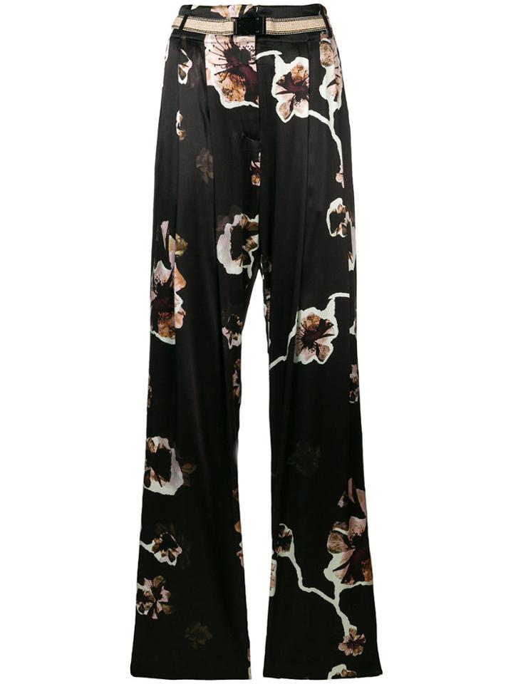 By Malene Birger Floral Flared Trousers - Black