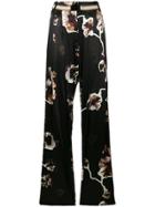 By Malene Birger Floral Flared Trousers - Black