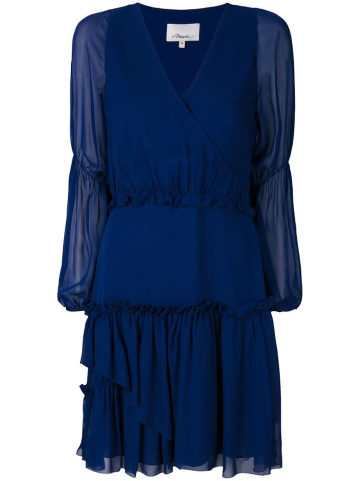 3.1 Phillip Lim Asymmetric Ruffled Dress - Blue