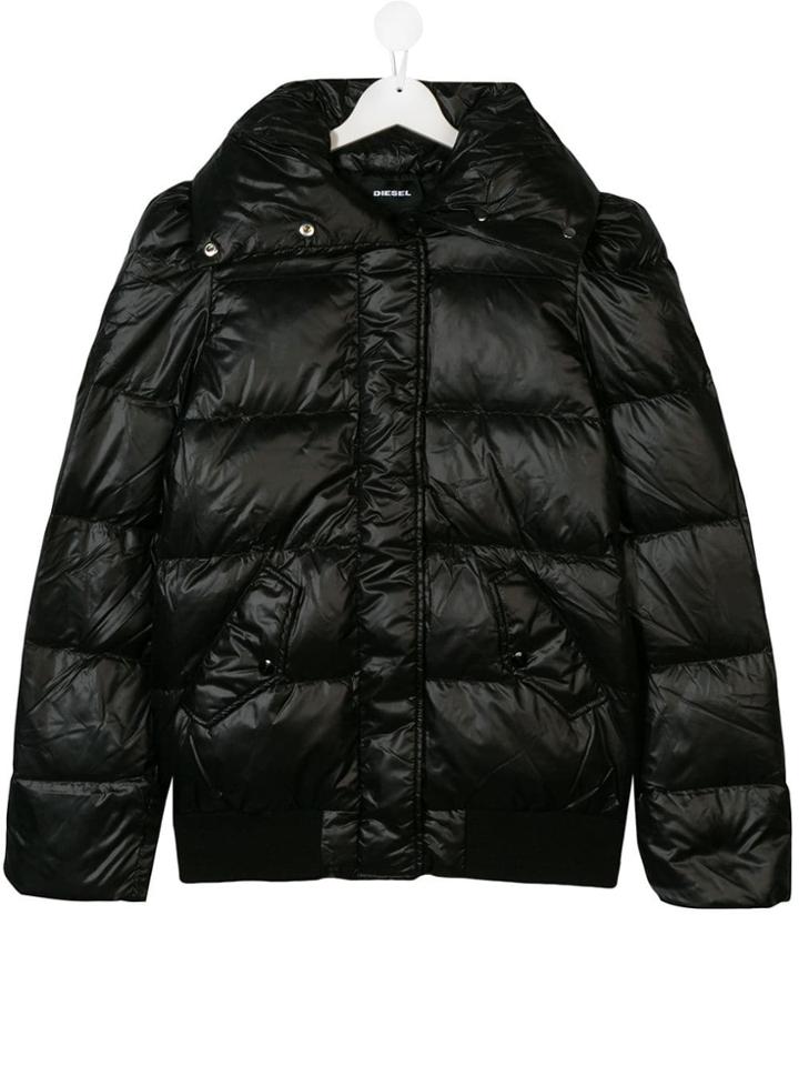 Diesel Kids Zipped Padded Jacket - Black