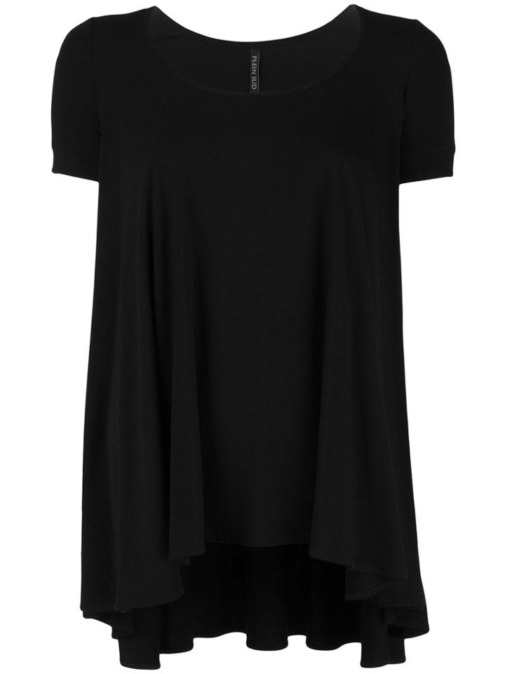 Plein Sud - Pleated Trim Blouse - Women - Spandex/elastane/viscose - 40, Women's, Black, Spandex/elastane/viscose