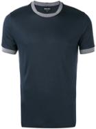 Giorgio Armani Contrast Trim T-shirt, Men's, Size: 46, Blue, Viscose/silk