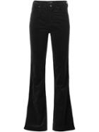 Armani Jeans Velvet Flared Trousers, Women's, Size: 25, Black, Cotton/spandex/elastane