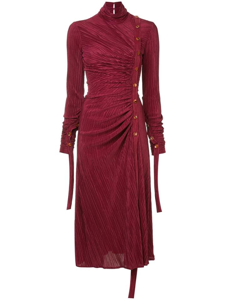 Dalood Buttoned Dress - Red