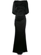 Talbot Runhof Draped Fitted Evening Gown - Black