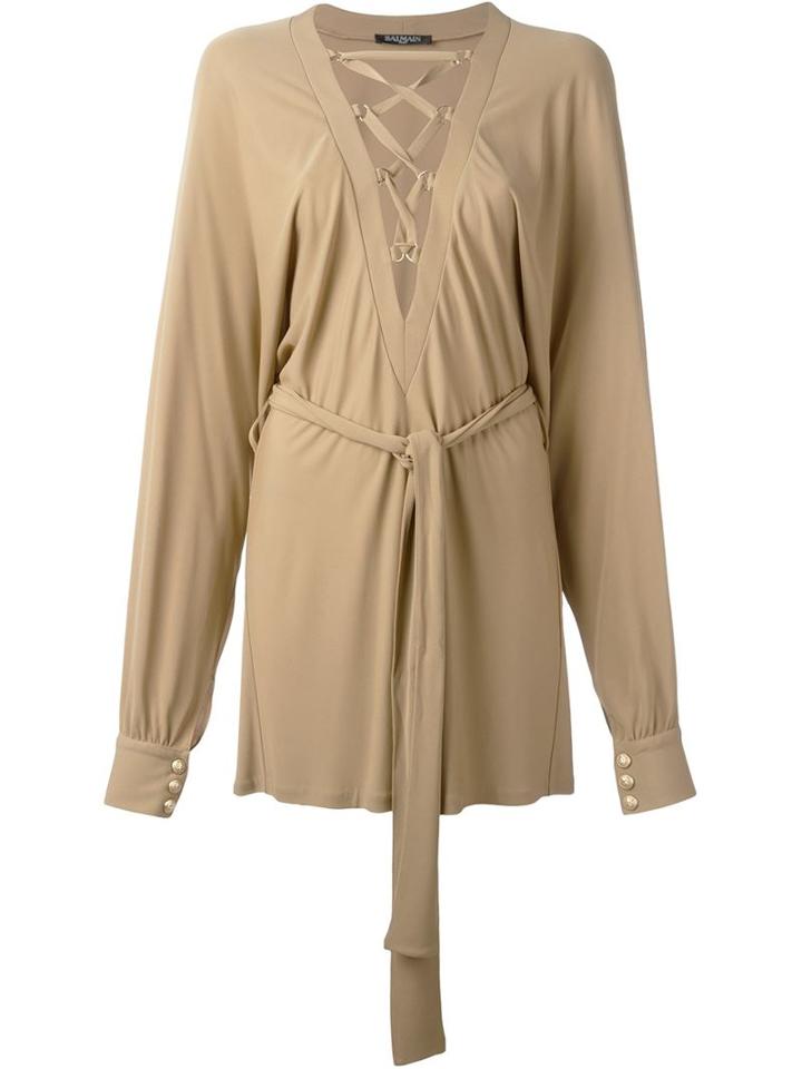 Balmain Tied Front Loose Dress