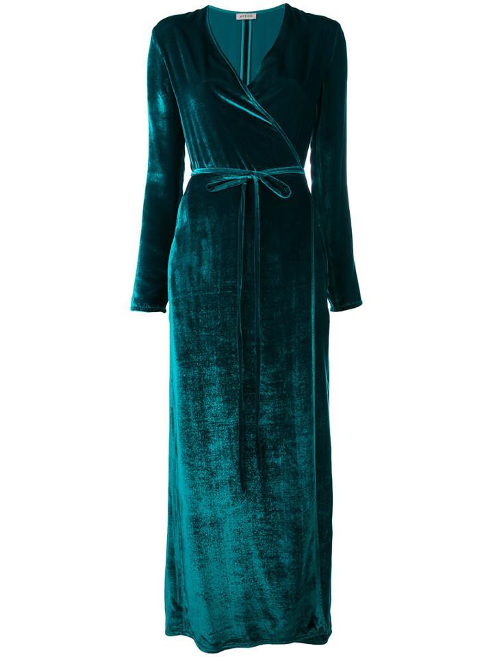 Attico - Raquel Velvet Dress - Women - Silk/viscose - 2, Blue, Silk/viscose