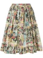 Prada Comic Book Pleated Skirt - Multicolour