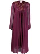 Forte Forte Embroidered Panel Midi Dress - Purple