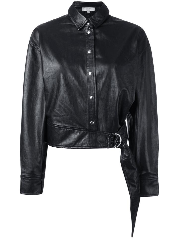 Iro Shirt Leather Jacket, Women's, Size: 36, Black, Lamb Skin