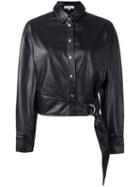 Iro Shirt Leather Jacket, Women's, Size: 36, Black, Lamb Skin