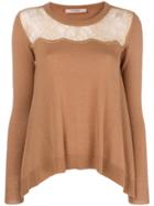 Twin-set Lace Panel Jumper - Nude & Neutrals
