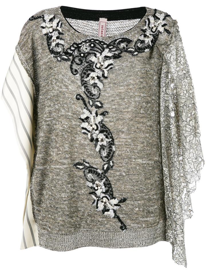 Antonio Marras - Contrast Panel Jumper - Women - Cotton/linen/flax/polyester/viscose - M, Cotton/linen/flax/polyester/viscose