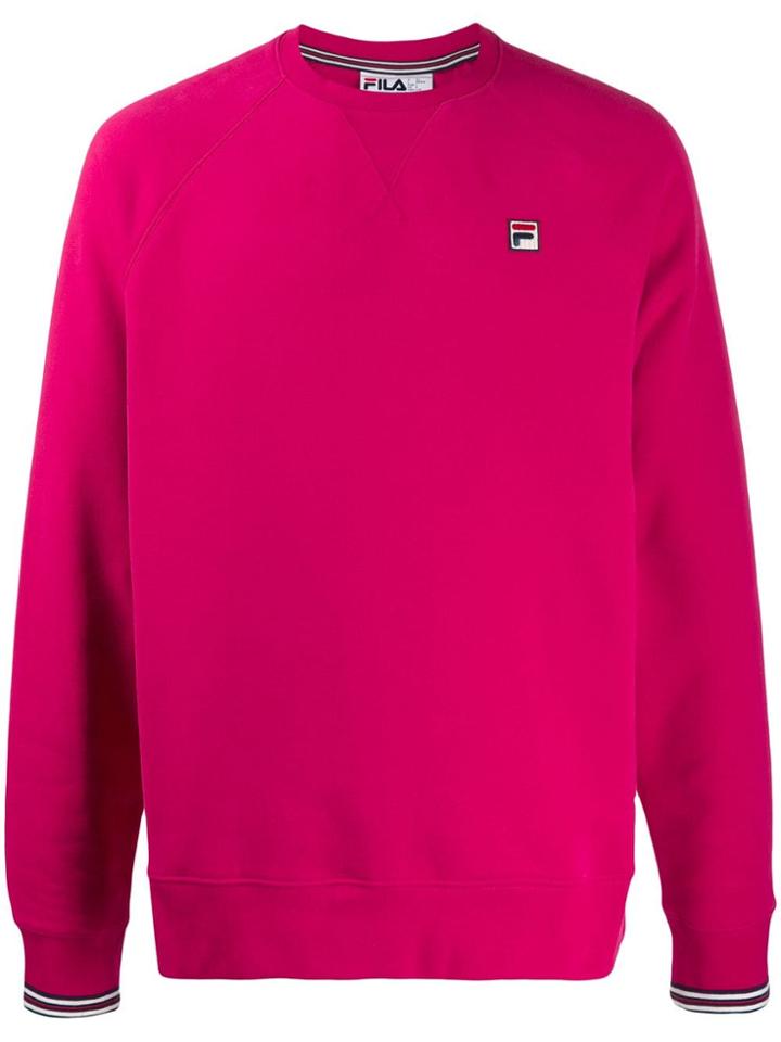 Fila Logo Patch Relaxed-fit Sweatshirt - Pink