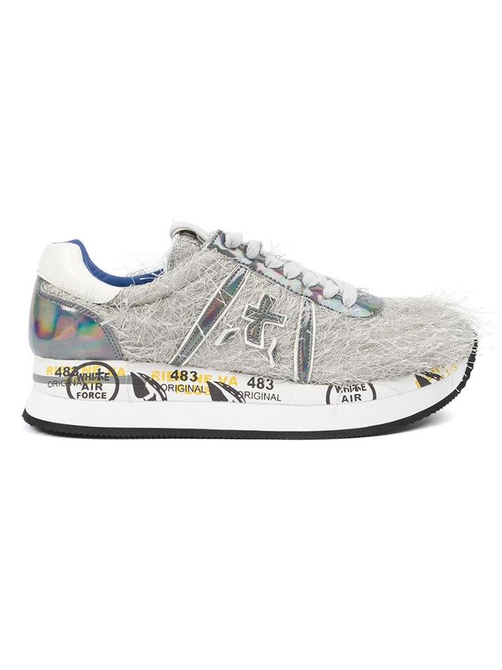 Premiata White Textured Sneakers