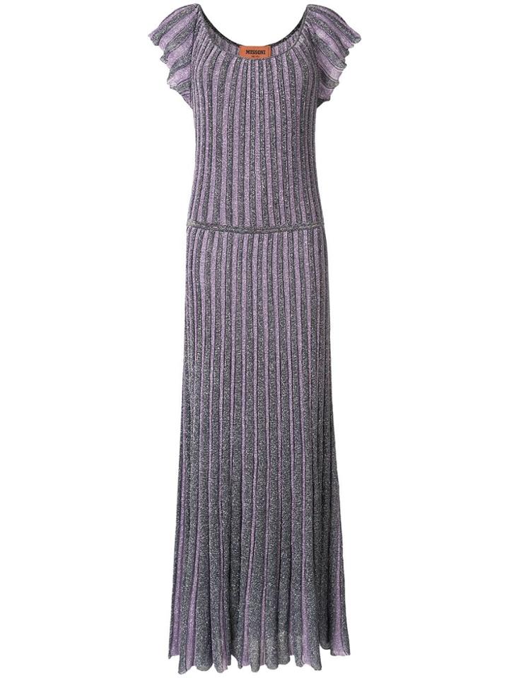 Missoni Metallic-effect Long Dress - Purple