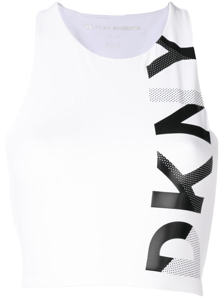 Donna Karan Logo Print Tank Top - White