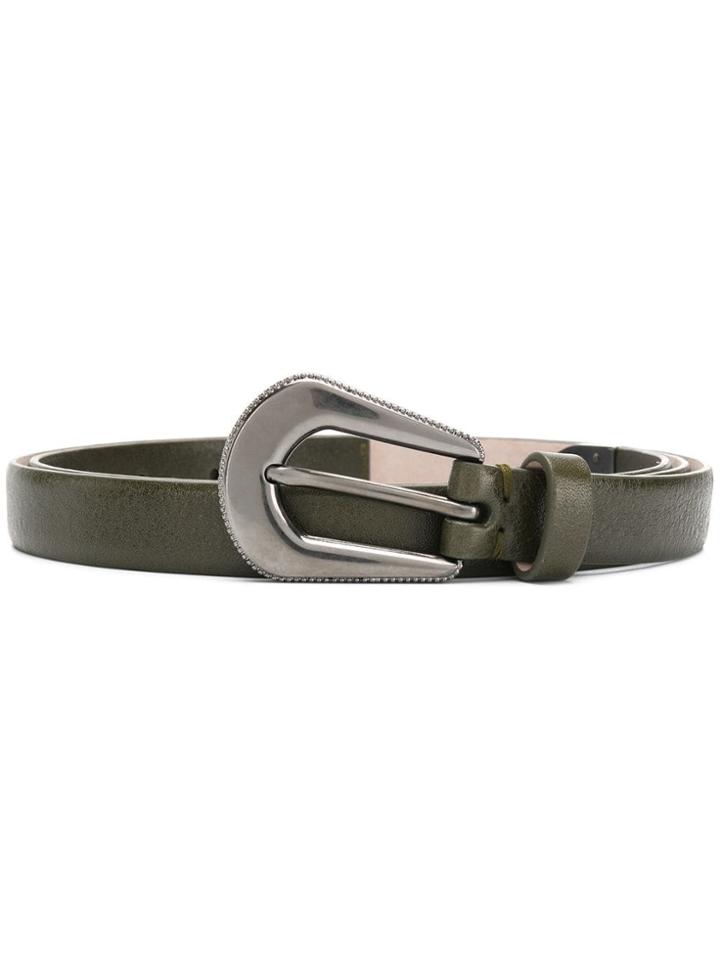 Brunello Cucinelli Curved Buckle Belt - Green