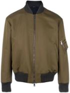 Jil Sander Classic Bomber Jacket, Men's, Size: 46, Green, Polyester