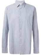 Aspesi Woven Stripe Shirt, Men's, Size: S, Blue, Cotton