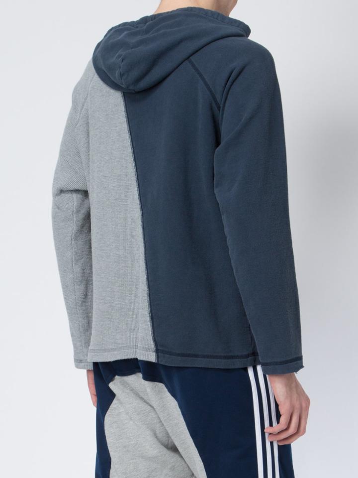 Greg Lauren Two-tone Hoodie - Blue