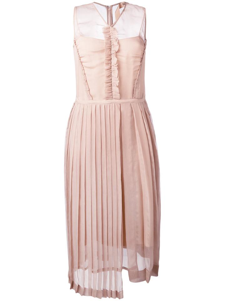 No21 - Shift Dress - Women - Silk/acetate - 42, Nude/neutrals, Silk/acetate