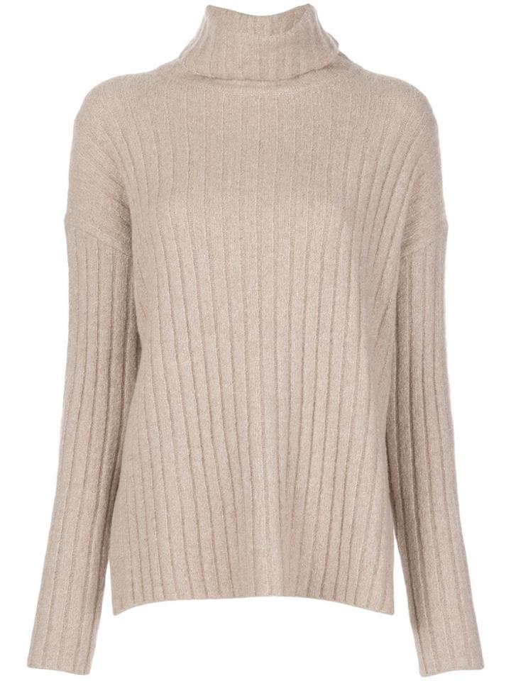 Nili Lotan Nashira Ribbed-knit Jumper - Neutrals