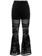 Self-portrait Crochet Trousers - Black