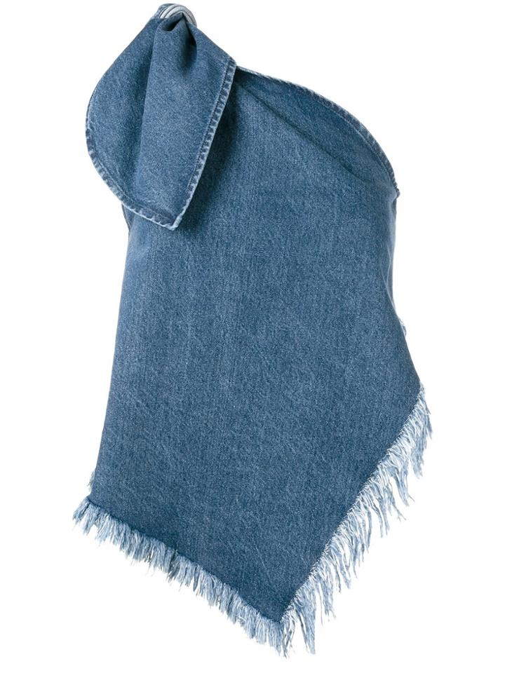 Marques'almeida Frayed One-shoulder Top - Blue