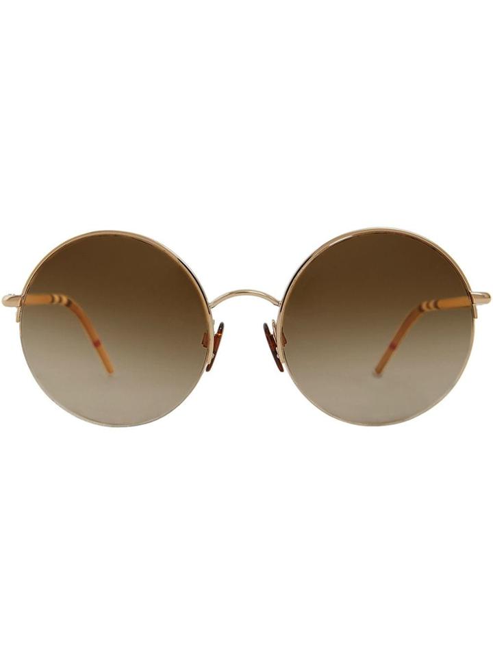 Burberry Eyewear Check Detail Pilot Sunglasses - Brown