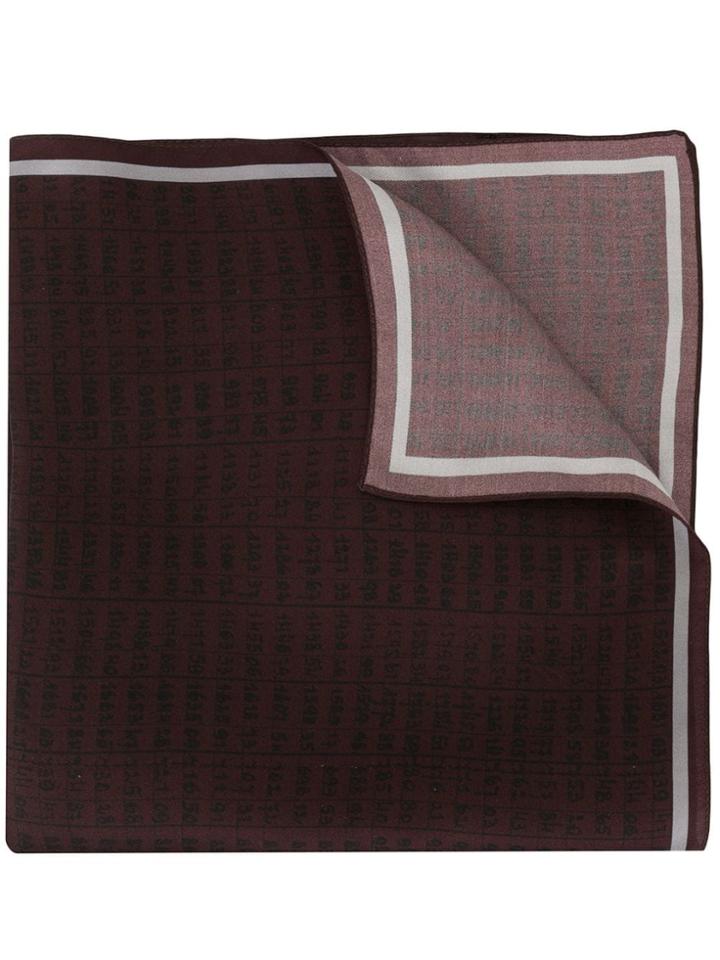 Ermenegildo Zegna Numeric Print Scard - Purple