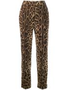 Dolce & Gabbana Leopard Print Tailored Trousers - Brown