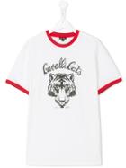 Roberto Cavalli Kids Cat Print T-shirt - White