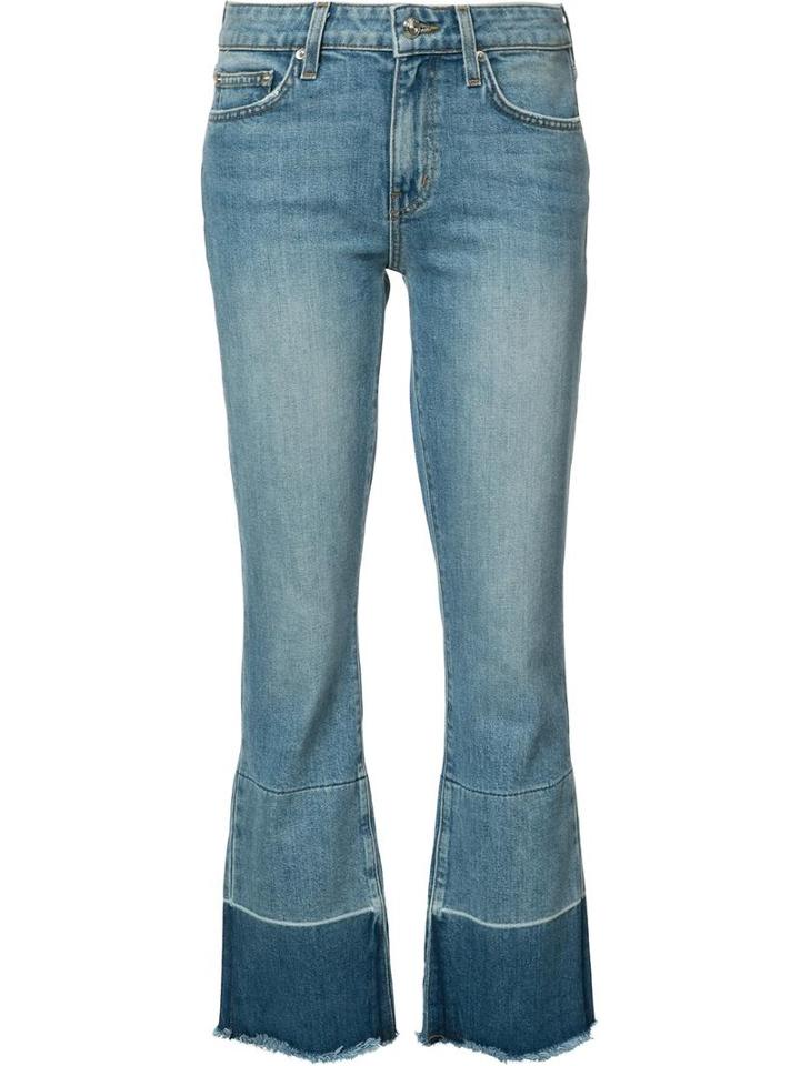 Derek Lam 10 Crosby Light Wash Cropped Jeans, Women's, Size: 26, Blue, Cotton/elastodiene
