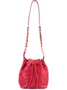 Chanel Vintage Cc Drawstring Chain Bucket Bag - Red