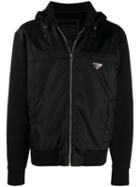 Prada Hooded Zip-up Jacket - Black