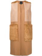Pinko Single Breasted Gilet - Brown