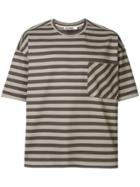 Jil Sander Striped Print T-shirt - Brown