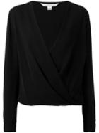 Diane Von Furstenberg Wrap Style Blouse, Women's, Size: 2, Black, Silk