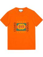 Gucci Gucci Logo Print T-shirt - Yellow & Orange