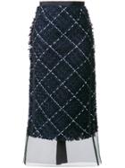 Sacai Tweed Pencil Skirt - Blue