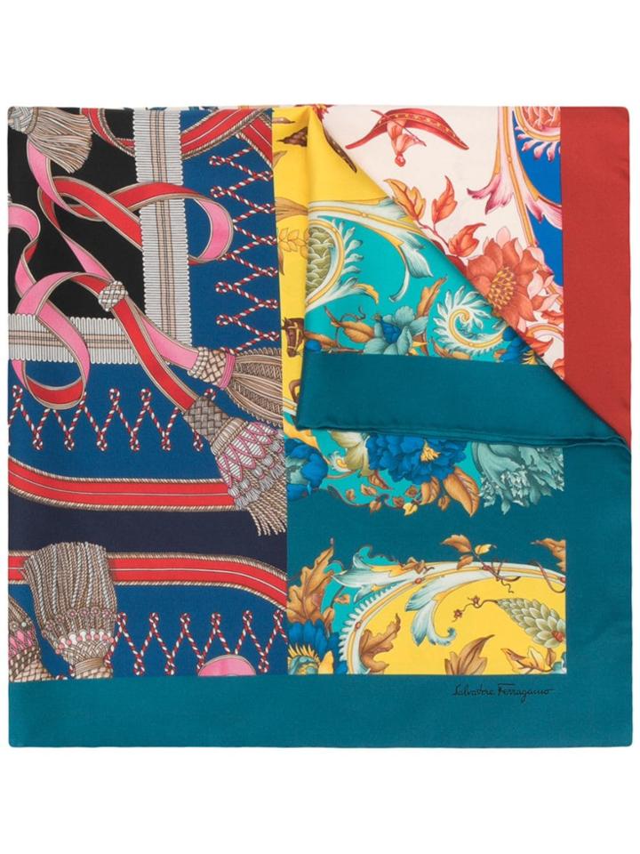 Salvatore Ferragamo Heritage Print Scarf - Blue