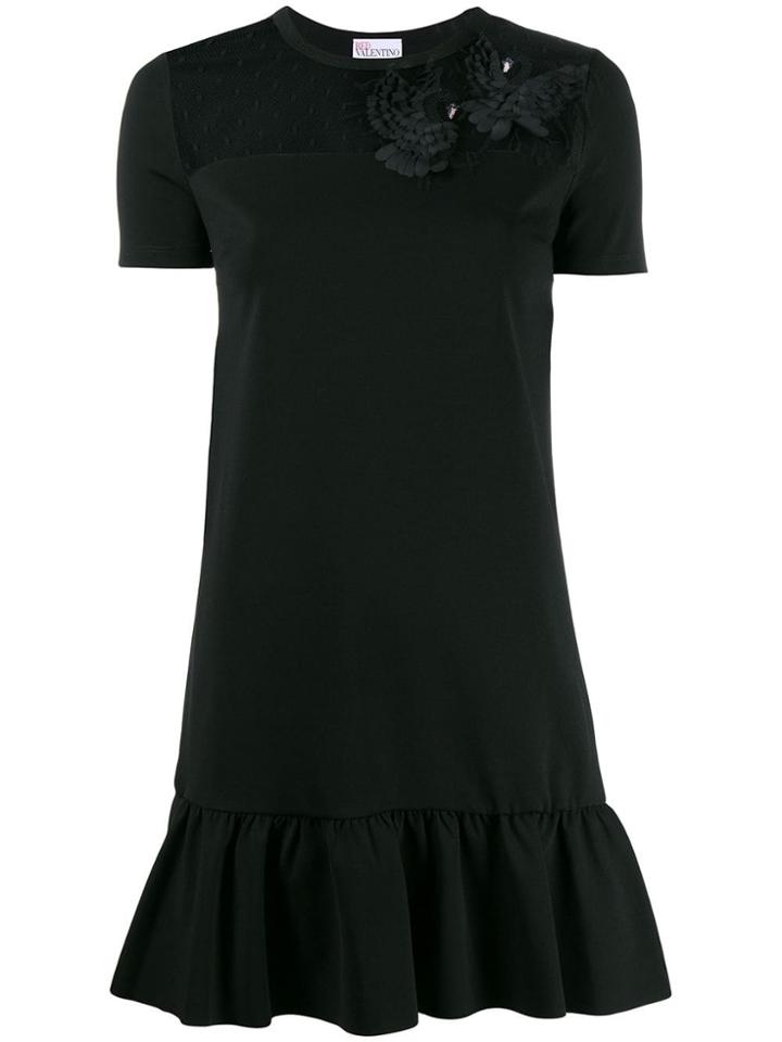 Red Valentino Bird Appliqué Dress - Black