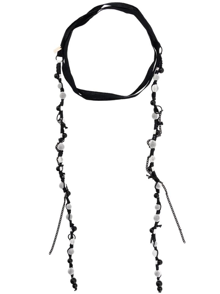 Ann Demeulemeester Beaded Wrap-around Necklace - Black