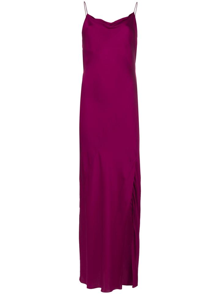 Theory Front-slit Long Camisole Dress - Pink & Purple