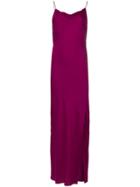 Theory Front-slit Long Camisole Dress - Pink & Purple