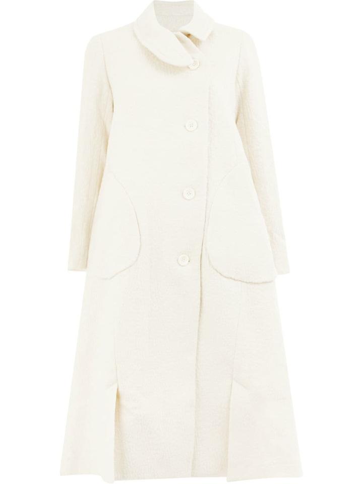 Renli Su Single Breasted Flared Coat - White