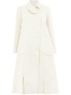 Renli Su Single Breasted Flared Coat - White